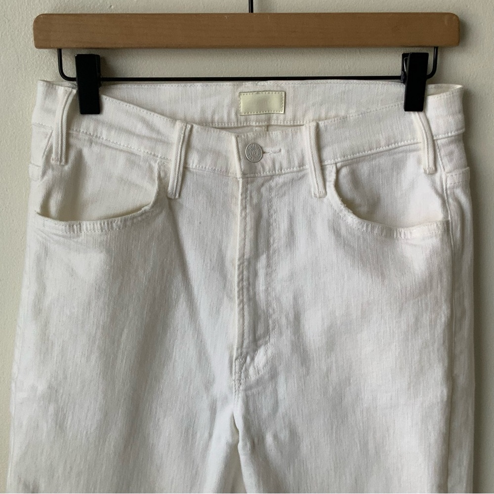 MOTHER Jeans Hustler Ankle Fray Fairest Of Them All White Size 29 - Picture 5 of 13